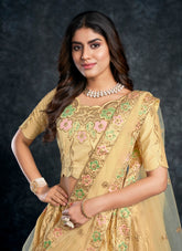 Pretty Looking Partywear Lehenga Choli in Light Yellow Colour